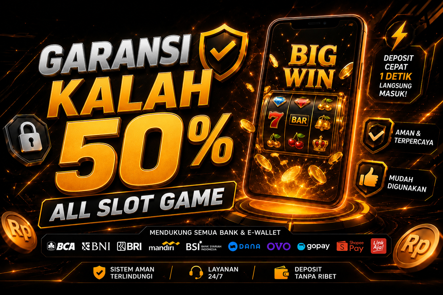 GARANSI KEKALAHAN 50%